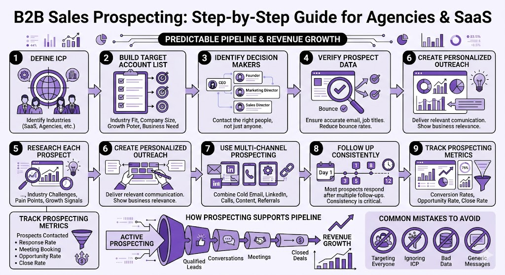 B2B sales prospecting guide for agencies and SaaS